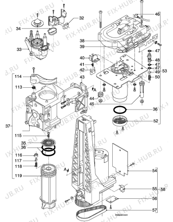 Взрыв-схема кофеварки (кофемашины) Aeg Electrolux PE4510-M SN9XXX - Схема узла Section 3