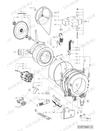 Схема №1 AWV 402/M с изображением Обшивка для стиральной машины Whirlpool 481245213859