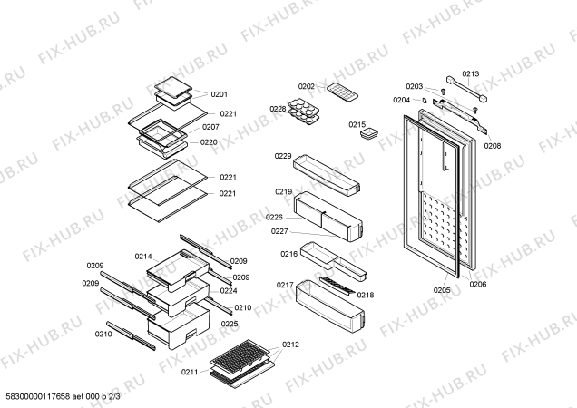 Схема №1 KIV2474 с изображением Крепеж для холодильной камеры Bosch 00169319
