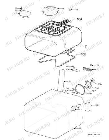 Взрыв-схема плиты (духовки) Zanussi ZKM6040XN - Схема узла Functional parts 267