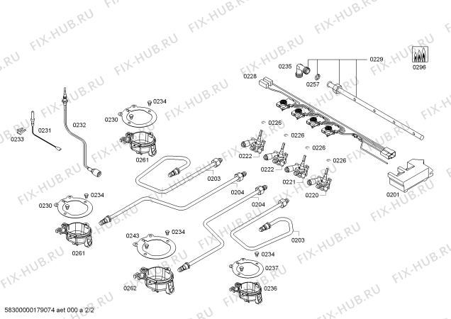 Взрыв-схема плиты (духовки) Bosch POP616B80V 4G BO T60R/2010 - Схема узла 02