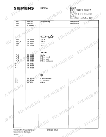 Схема №3 RS3494 с изображением Сервисная инструкция для телевизора Siemens 00535243
