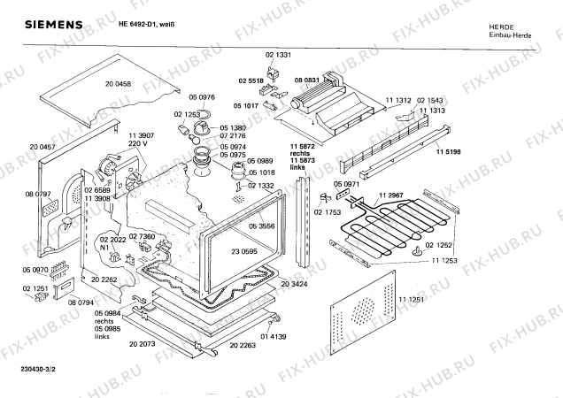 Схема №1 HE6492 с изображением Крышка для плиты (духовки) Siemens 00118451