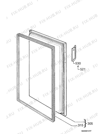 Взрыв-схема холодильника Electrolux EU6020T - Схема узла Door 003