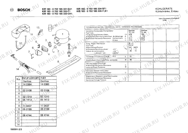 Взрыв-схема холодильника Bosch 0702185332 KIR183 - Схема узла 02