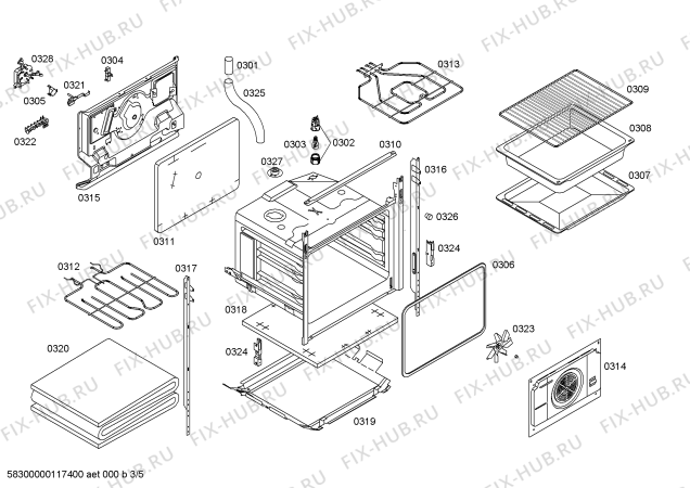 Схема №2 HSN321040E с изображением Ручка управления духовкой для духового шкафа Bosch 00604734
