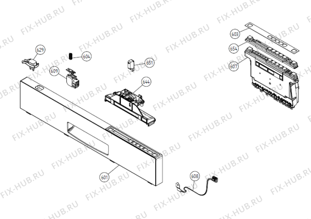 Схема №2 D3252 XL US   -White BiH (900001234, DW20.3) с изображением Панель управления для посудомойки Gorenje 264945