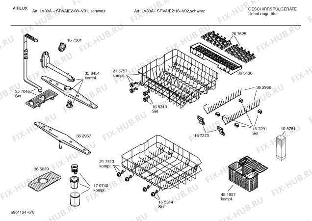 Взрыв-схема посудомоечной машины Airlux SRVAIE2 - Схема узла 06
