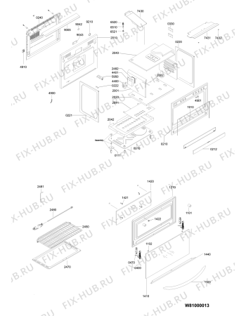 Схема №1 MRGM 914 TGS с изображением Панель для плиты (духовки) Whirlpool 480121101397