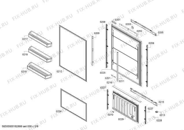 Схема №1 T30BB810SS с изображением Панель для холодильной камеры Bosch 11021909
