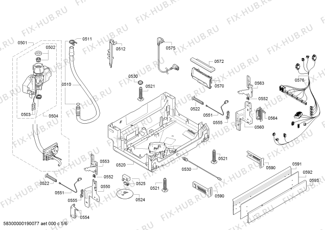 Схема №2 S21L60N0EU с изображением Передняя панель для посудомоечной машины Bosch 11010922