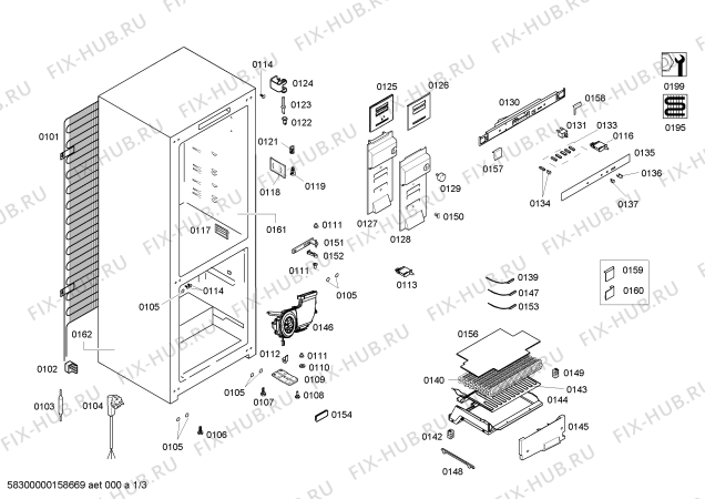 Схема №1 CBN70130 с изображением Панель для холодильника Bosch 00703594