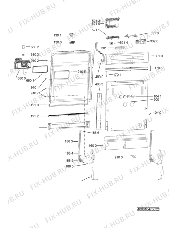 Схема №1 302.627.93 с изображением Модуль (плата) управления для посудомойки Whirlpool 481010541017