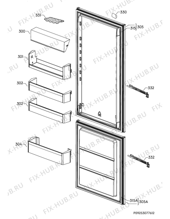 Взрыв-схема холодильника Smeg C3172NP1 - Схема узла Door