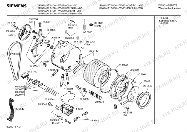 Схема №1 WM51000GR SIWAMAT 5100 с изображением Инструкция по эксплуатации для стиралки Siemens 00518161