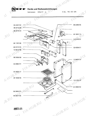 Взрыв-схема плиты (духовки) Neff 195303025 3204/31H - Схема узла 04