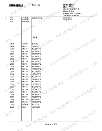 Схема №1 RS251G6 с изображением Кнопка для телевизора Siemens 00794972