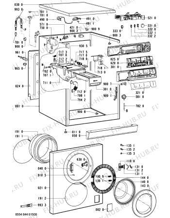 Схема №1 WAK 1400 EX/5 с изображением Модуль (плата) для стиралки Whirlpool 481227628437