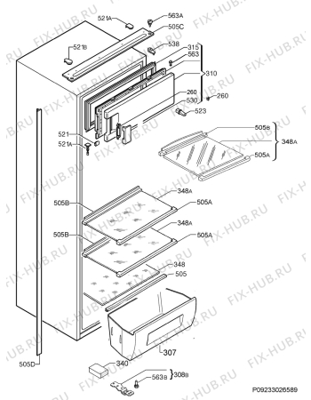 Взрыв-схема холодильника Aeg Electrolux SKS51040S0 - Схема узла Housing 001