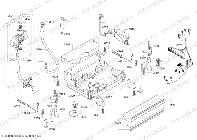 Схема №1 SN26N896EU с изображением Передняя панель для посудомойки Siemens 00744628