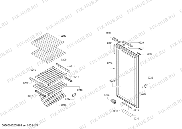 Взрыв-схема холодильника Gaggenau RW222260, Gaggenau - Схема узла 02