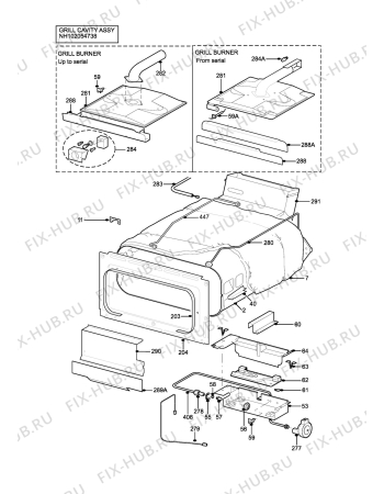 Взрыв-схема плиты (духовки) Parkinson Cowan SIG531GRL - Схема узла H10 Grill cavity assy