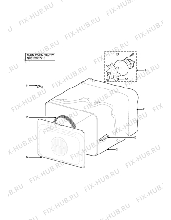 Взрыв-схема плиты (духовки) Electra EL303GR - Схема узла H10 Main Oven Cavity (large)