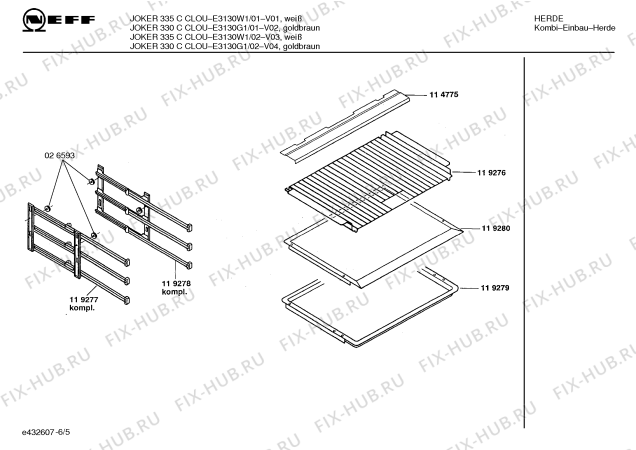 Схема №2 E3130W1 JOKER 335 C CLOU с изображением Инструкция по эксплуатации для духового шкафа Bosch 00517679