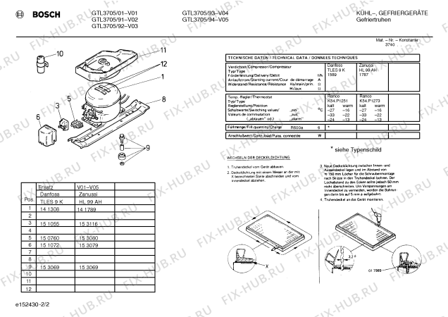 Взрыв-схема холодильника Bosch GTL3705 - Схема узла 02