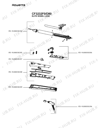 Схема №1 CF3242F0/D80 с изображением Кнопка для фена Rowenta FS-9100030207