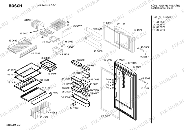 Взрыв-схема холодильника Bosch KSU40122GR - Схема узла 02