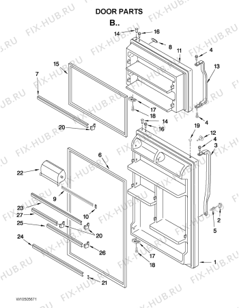 Схема №1 5VWT18TFYW с изображением Обшивка для холодильника Whirlpool 482000013449