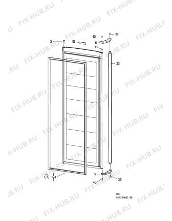 Схема №2 A92900GSW0 с изображением Дверца для холодильной камеры Aeg 2983985801