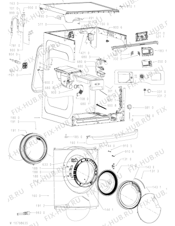 Схема №1 AWOE 9040 с изображением Микромодуль для стиралки Whirlpool 481010753935