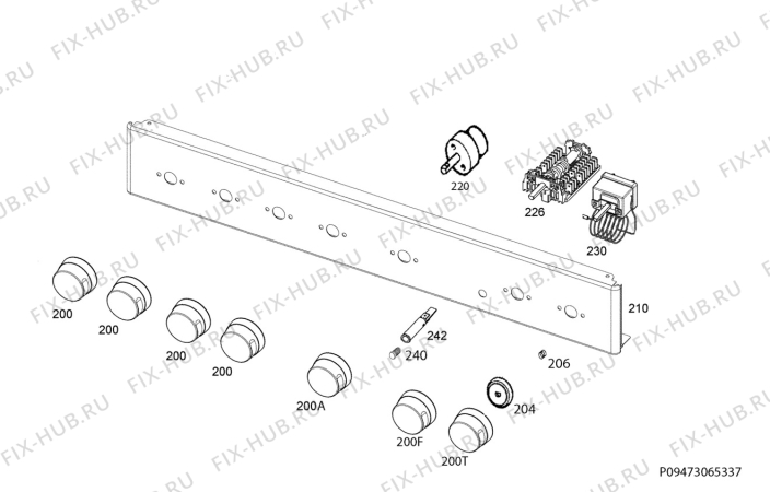 Взрыв-схема плиты (духовки) Zanussi ZCK65200WA - Схема узла Command panel 037