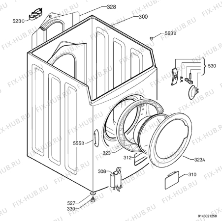 Взрыв-схема стиральной машины Kelvinator KF524G - Схема узла Housing 001