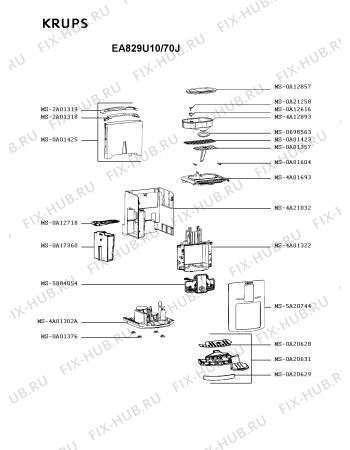 Схема №1 EA829840/70K с изображением Микромодуль для кофеварки (кофемашины) Krups MS-5884054