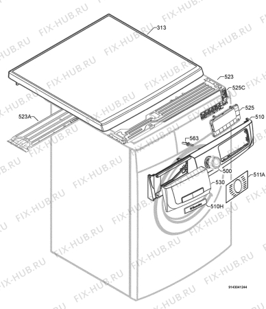 Взрыв-схема стиральной машины Electrolux EWF16980W CHILD LOCK - Схема узла Command panel 037