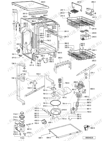 Схема №1 ADG 6536 WH с изображением Блок управления для электропосудомоечной машины Whirlpool 481221838716