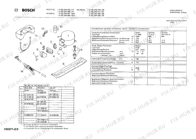 Взрыв-схема холодильника Bosch 0702244417 KS240EL - Схема узла 02