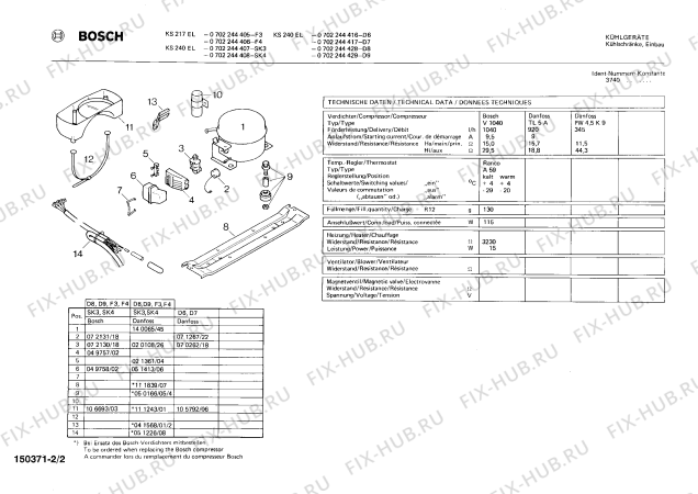 Взрыв-схема холодильника Bosch 0702244416 KS240EL - Схема узла 02