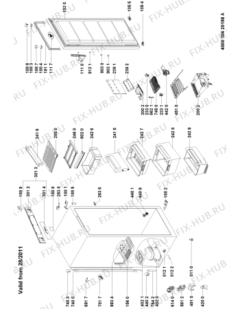 Взрыв-схема холодильника Whirlpool WVE1862 NFW - Схема узла