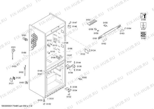 Схема №1 3KR7967P с изображением Панель для холодильной камеры Bosch 11003067