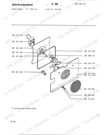 Схема №1 FV 540 S W с изображением Конфорка для плиты (духовки) Aeg 8996612391202