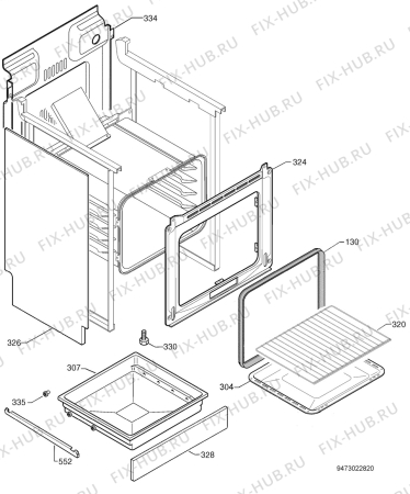 Взрыв-схема плиты (духовки) Electrolux EKM6707X - Схема узла Housing 001