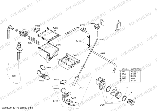 Взрыв-схема стиральной машины Bosch WAE24420IT - Схема узла 04
