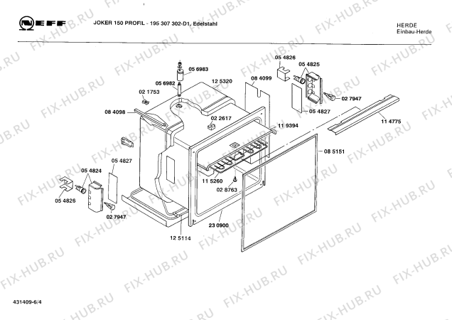 Схема №1 195307302 JOKER 150 PROFIL с изображением Внутренняя дверь для электропечи Bosch 00204079