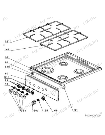 Взрыв-схема плиты (духовки) Electrolux EKG510112W - Схема узла Section 4