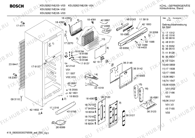 Схема №1 KSU32621NE с изображением Дверь для холодильника Bosch 00471365