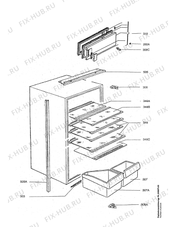 Взрыв-схема холодильника Electrolux ERO 1686 - Схема узла Housing 001
